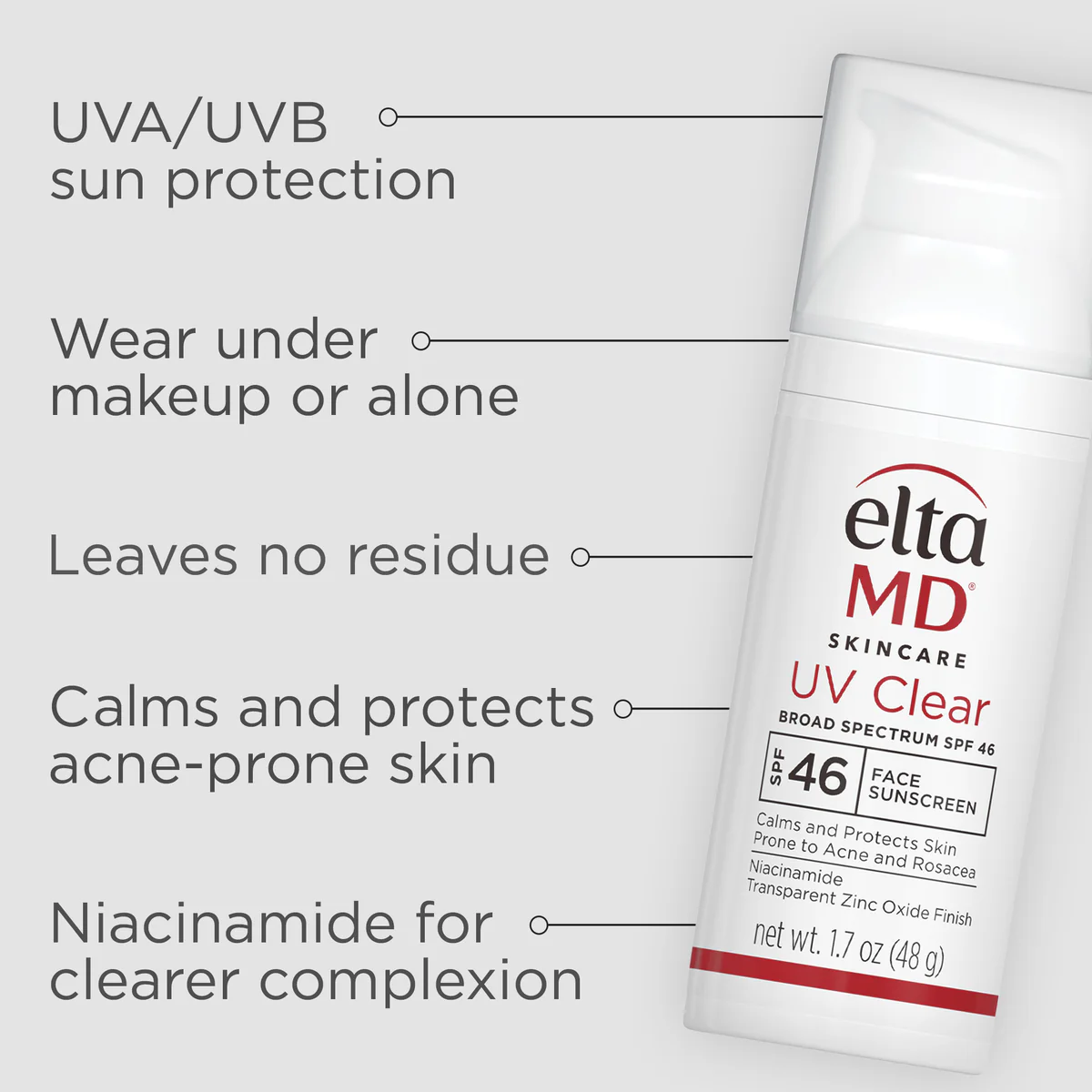 EltaMD UV Clear SPF 46 oil free pump (1.7oz)